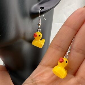 Cute Yellow Duck Earrings – Fun Kawaii Dangle